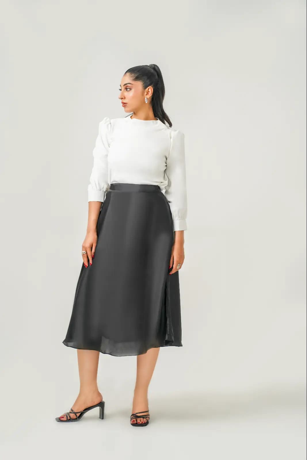 White Bishop Sleeve Blouse