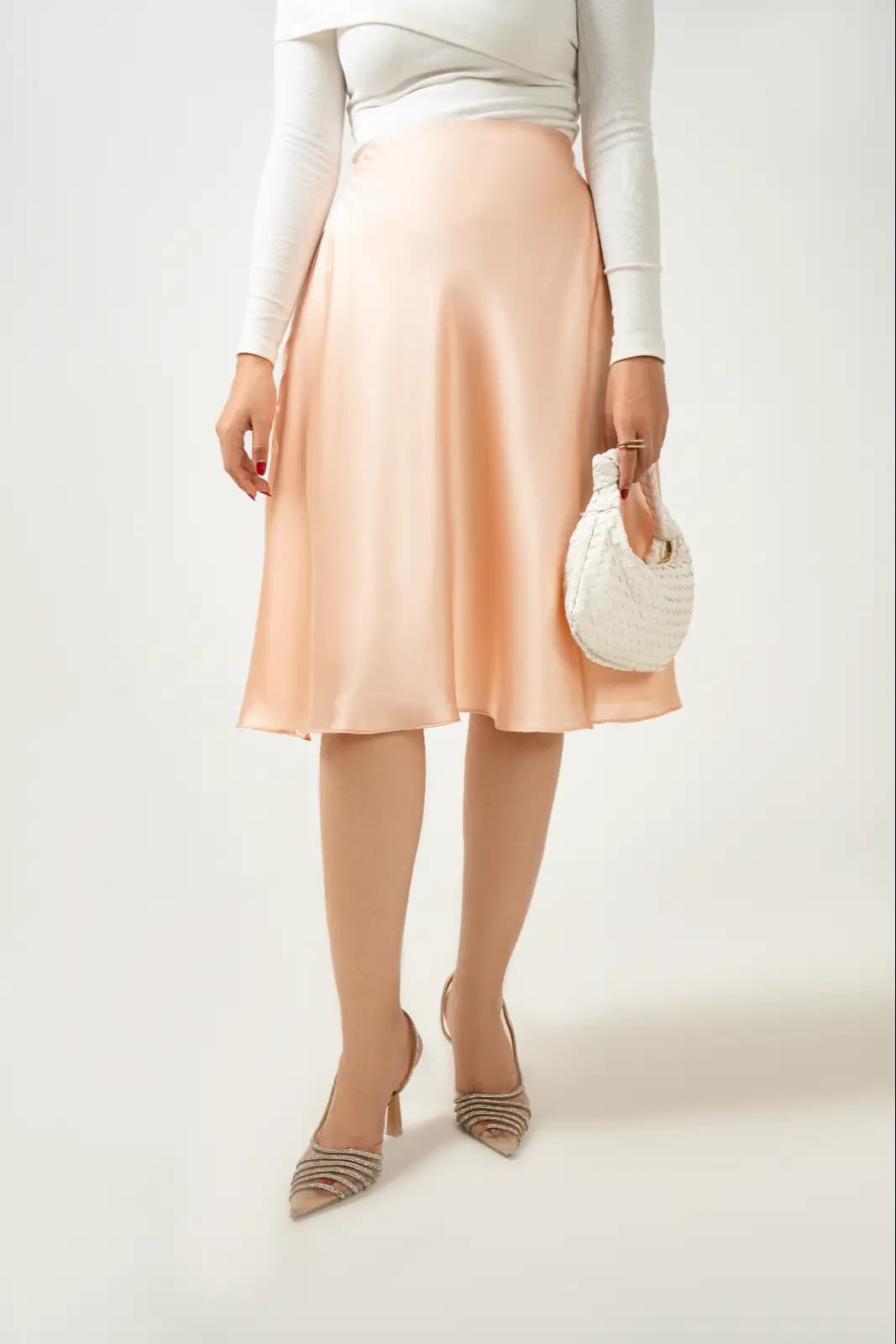 Pastel Pink Midi Skirt