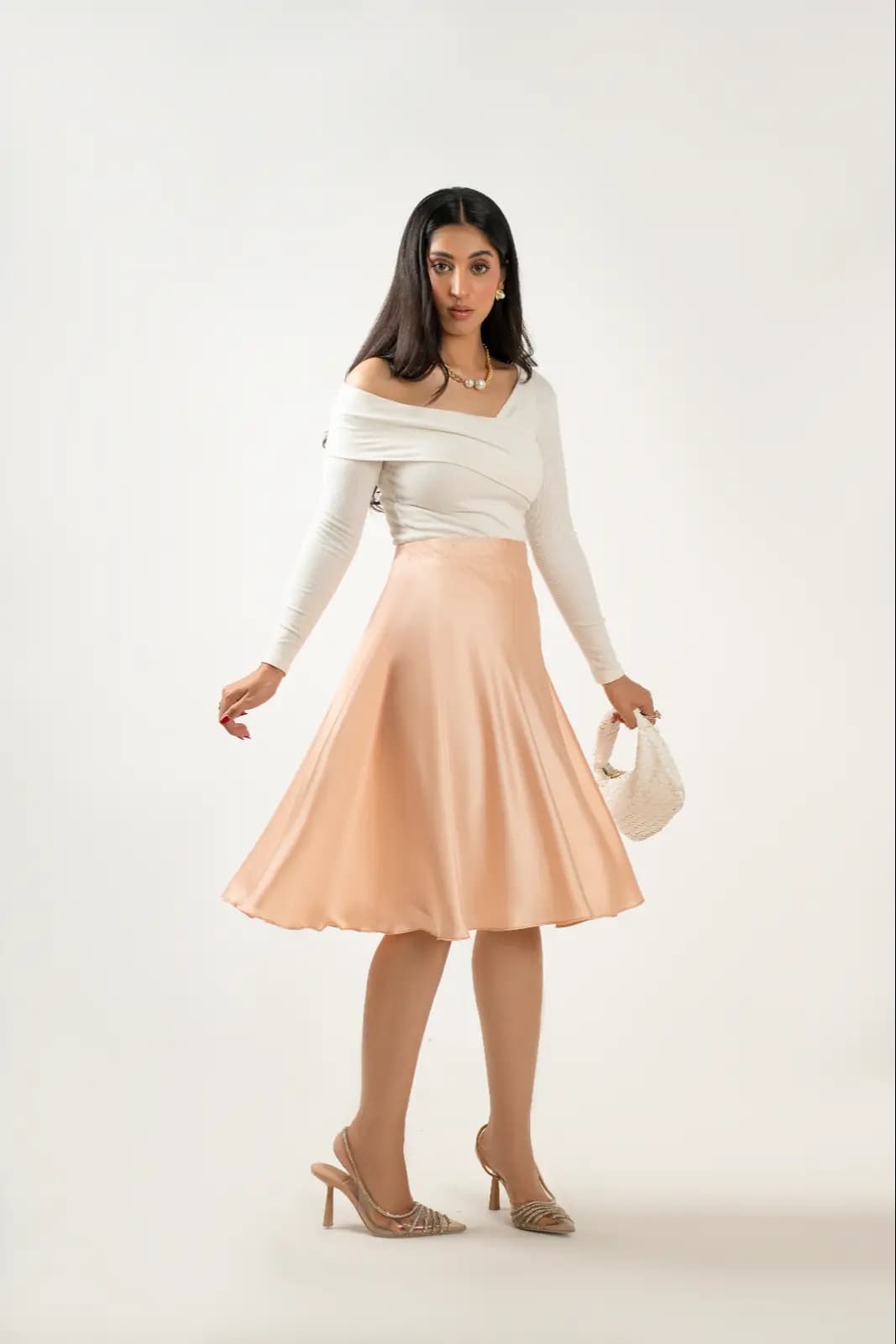 Pastel Pink Midi Skirt