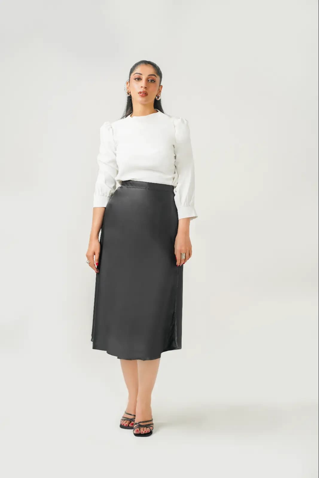 White Bishop Sleeve Blouse