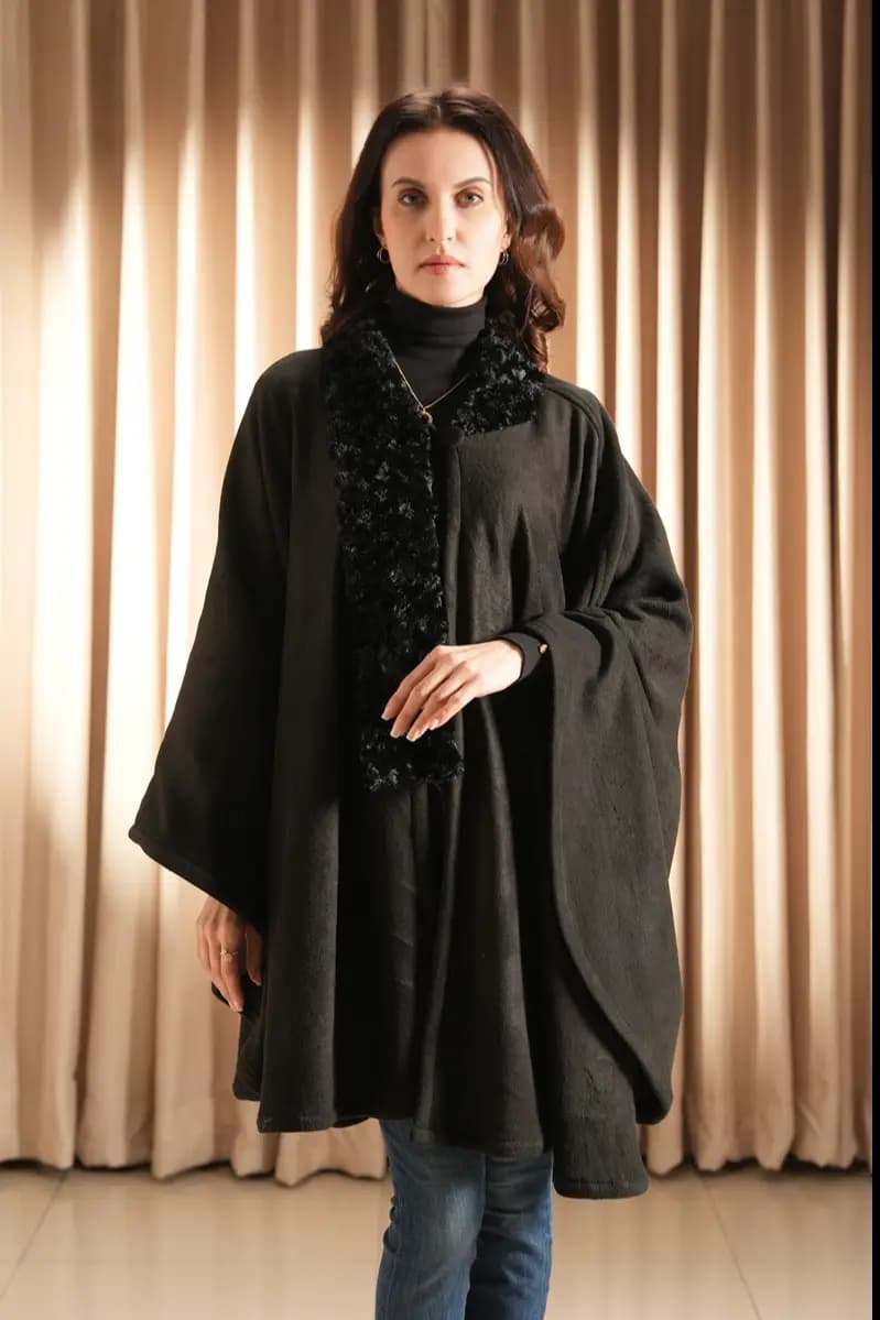 Fur Collar Cape